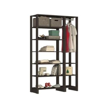 Imagem de Smart Closet Yes Com Cabideiro e 9 Prateleiras Nova Mobile, Grafite In