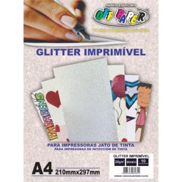 Imagem de Papel Laminado A4 Imprimível Glitter 250G Pacote com 10 - OFF Paper