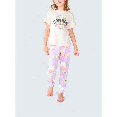 Imagem de Pijama Longo Hering 56E4 Infantil Estampado Algodão T. 04/14-Feminino