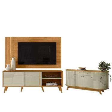 Imagem de Rack Bancada E Painel Para TV Cronos com Aparador para Sala Buffet Môn