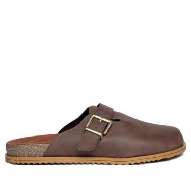 Imagem de Mule Feminino Moleca Nobuck Fivela Casual Marrom, Marrom, 38