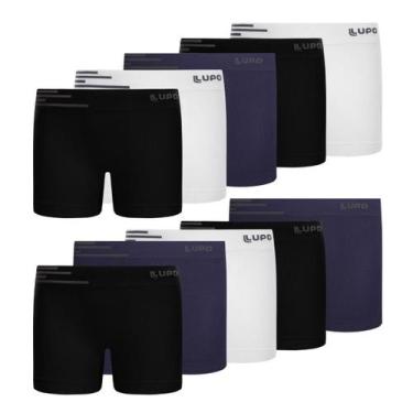 Imagem de Kit 10 cueca boxer box infantil lupo microfibra sem costura, GG, Sorti