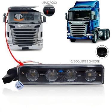 Imagem de Lanterna tapa sol scania s4 s5 delimitadora led 24v luz branca pradolu