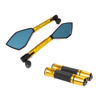 Imagem de Kit Retrovisor Manopla Esportivo Cb300 Cb Bandit V-strom Gsr 750 Bking