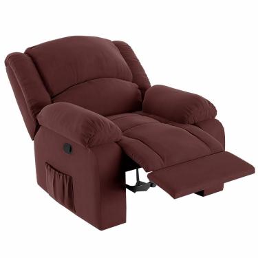 Imagem de Poltrona Do Papai Reclinável Pietra Zero Wall Fh9 Veludo Vinho - Mpozenato