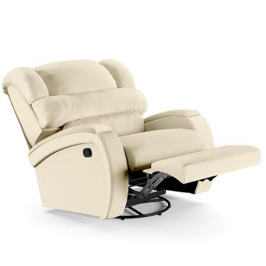 Imagem de Poltrona Do Papai Reclinável Kalie Glider Giratória Fh9 Pu Bege - Mpozenato
