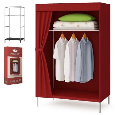 Imagem de Guarda Roupa Portátil Solteiro e Closet com Cabideiro e Prateleiras Organizadoras sem P...