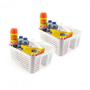 Imagem de Kit 2 Cesto Organizador Transporta Tudo para Limpeza e Ferramentas em Polipropileno com...