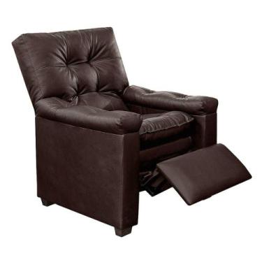 Imagem de Poltrona Reclinável Imperador Couro Facto Marrom - SOFA STORE