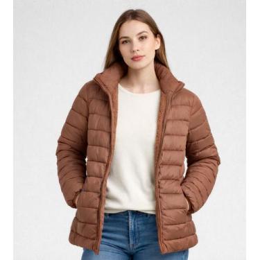 Imagem de Jaqueta Puffer Feminina Peluciada Sea Surf Marrom, M, Marrom