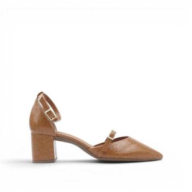 Imagem de Scarpin Salto Bloco Verniz - Divina, Cognac, 37
