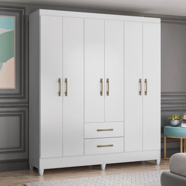 Imagem de Guarda Roupa Casal 6 Portas 2 Gavetas com Pés Panamá Moval