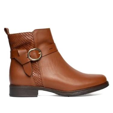 Imagem de Bota Feminina Bottero de Couro Cano Curto Marrom, 35