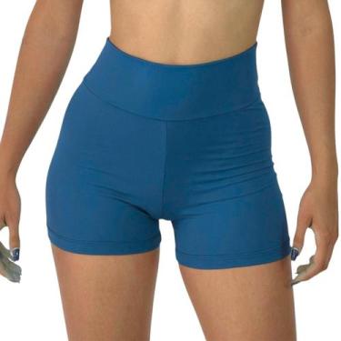 Imagem de Short Feminino Academia Sem Bolso Zero Transparência - Genérico, Azul 
