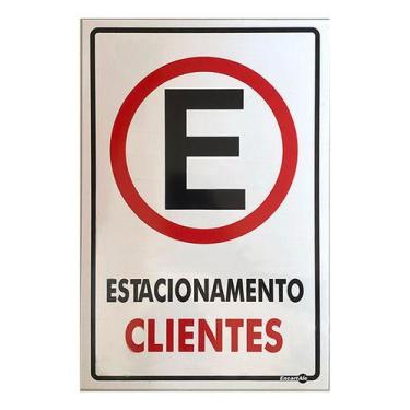 Imagem de Placa De Sinalização Estacionamento Para Clientes 20x30cm - NoBrand