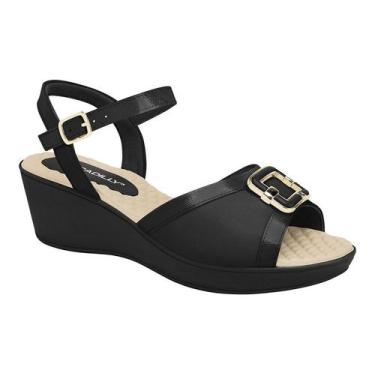 Imagem de Sandália Anabela Piccadilly 540419 Feminino, Preto, 38