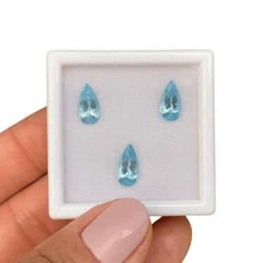 Imagem de Água Marinha Azul Gota SET 3,63ct - SP GEMAS