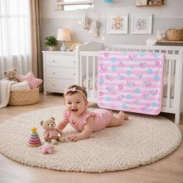Imagem de Cobertor Infantil Kyor Plus Baby Jolitex Cor:Rosa - Passarinhos, Rosa 