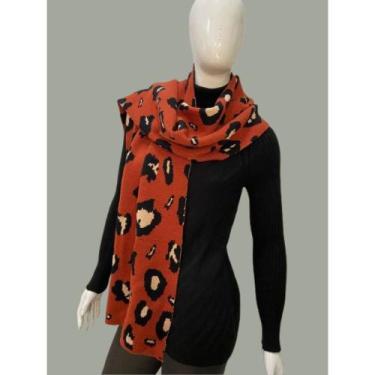 Imagem de Cachecol Tricot Feminino Inverno Elegante Oncinha Tricô - Giuliana Mar