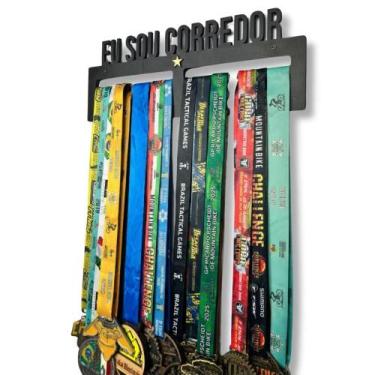 Imagem de Kit com 2 Suportes Quadro Porta Medalhas MDF Expositor para 36 Medalha
