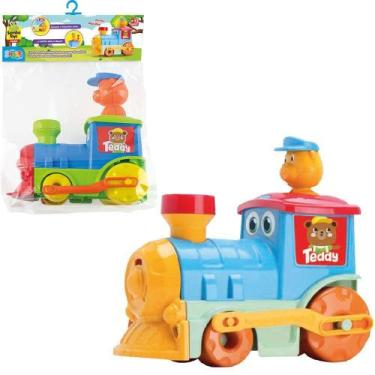 Imagem de Trem / trenzinho locomotiva com boneco roda livre teddys train colors 