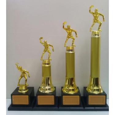 Imagem de Kit com 4 troféus tênis de mesa (20 cm, 31 cm, 37 cm, 43 cm). - Jebs
