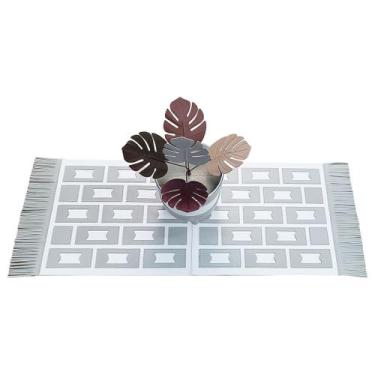 Imagem de Kit Decorativo Em Couro Caminho De Mesa E Cachepô Galvani, Bone