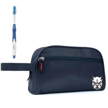 Imagem de Nécessaire Executiva Nylon Impermeável Azul Estampada - Mormino