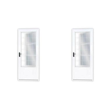 Imagem de Kit com 2 Portas de Aço Postigo 215x85cm com Grade Quadrada Minas Sul 