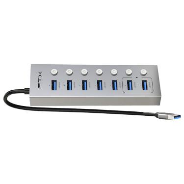 Imagem de Hub USB CT-HUBU7-AG 7 Portas USB 3.0 com USB-C Fêmea Alta Velocidade Cinza FTX
