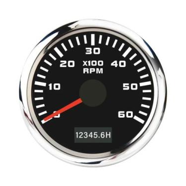 Imagem de Tacômetro Universal ELING De 52mm Com Luz De Fundo Vermelha Para Carro