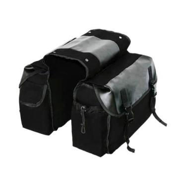Imagem de Bolsa Traseira De Lona Impermeável Para Motocicleta, Alforje De Armaze