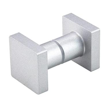 Imagem de Maçaneta de vidro da porta do banheiro preto, costas com costas, sem moldura, porta deslizante sólida, banheiro, maçaneta da porta do chuveiro com orifício único de 6 mm, prata dupla, lateral