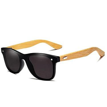 Imagem de Óculos de Sol Masculino Sem Aro Hastes de Bambu GXP Estilo Esportivo Óculos Polarizados Proteção Uv400 (C4)