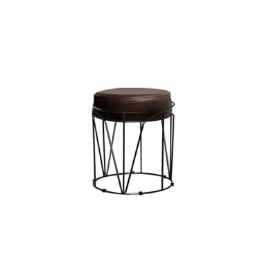 Imagem de Puff Aramado Redondo Preto Babu Corano Marrom - V&G Decor