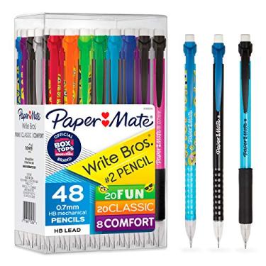 Imagem de Paper Mate Lapiseira Write Bros. nº 2, 0,7 mm, tipos de lápis sortidos, 48 unidades