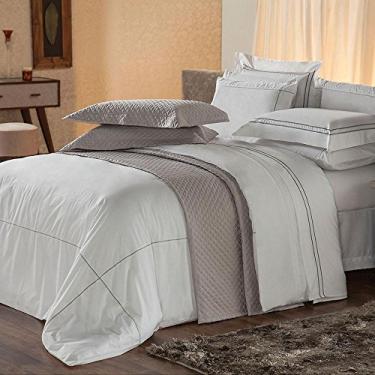 Imagem de PLUMASUL Duvet Premium King Conjunto de Capa e 2 Fronhas, Branco/Cinza, 280 X 260 cm
