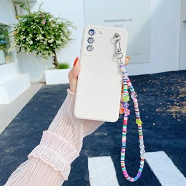 Imagem de Cadeia de contas com pingente de letra para Samsung Galaxy A51 A52 A71 A50 A72 A42 A32 A22 5G A12 A31 A30S A20 S21 Ultra S20 FE S10 Plus, branco, para Samsung A22 (5G)