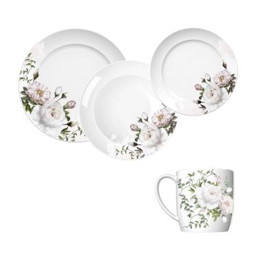 Imagem de Aparelho de Jantar, Chá e Sobremesa 16 Peças Germer Garden em Porcelana – Estampado