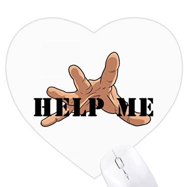 Imagem de Help Reach Pray Mouse pad de borracha com estampa de mãos e coração para escritório