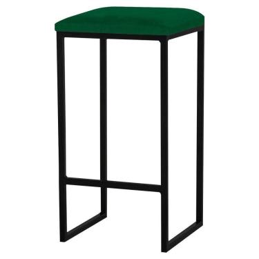 Imagem de Banqueta Billie Base Preta Suede Verde Gran Belo