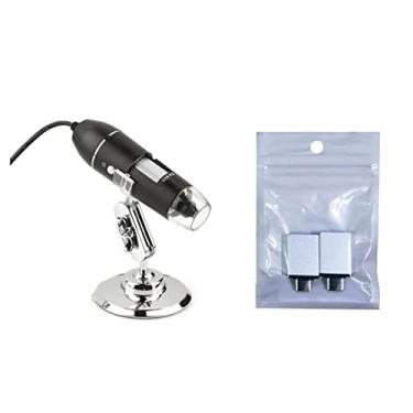 Imagem de ZTBH Kit de acessórios para microscópio 1600X Câmera Microscópio Eletrônico Microdigital, com Slides para Microscópio Stand (Cor: 2 Tipo-C 2 Micro USB)