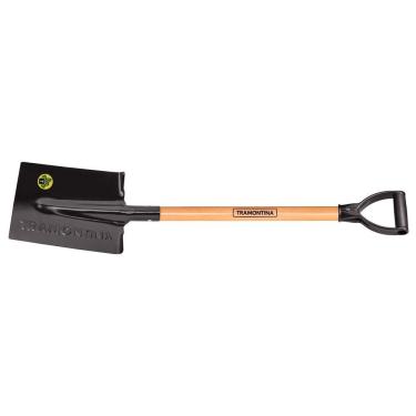 Imagem de Vanga Quadrada Tramontina 400/20 Aço Cabo de Madeira 71 cm Empunhadura Plástica Reta Ergonômica Tramontina