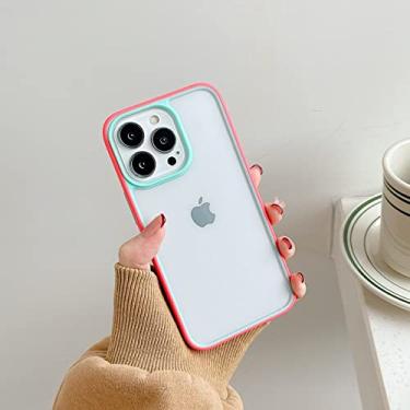 Imagem de Capa transparente de néon colorida à prova de choque para iPhone 13 12 Mini 11 Pro Max X XR XS 7 8 Plus SE2 Silicone bumper capa transparente, J, para i7 i8 SE 2020