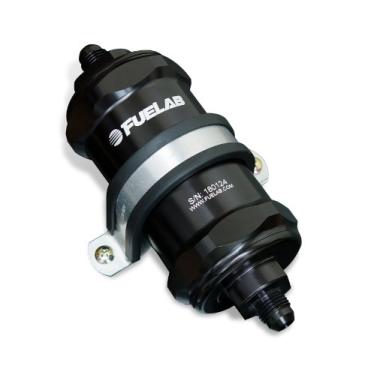 Imagem de Fuelab 818011 Filtro de combustível em linha preto de 10 mícrons de comprimento padrão, pequeno