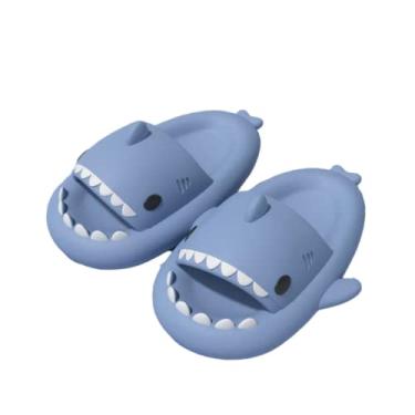 Imagem de Chinelos de Tubarão | Sandálias de tubarão bonito dos desenhos animados | Chinelos de tubarão de ponta aberta antiderrapante Sandálias de sola leve sapatos casuais de praia, EVA Platform, chinelos de tubarão
