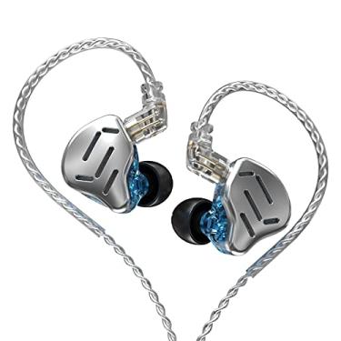 Imagem de KZ Zax Fones de ouvido intra-auriculares de metal 7BA + 1DD híbrido 16 Drivers HiFi Bass Fones de ouvido esportivo com cancelamento de ruído