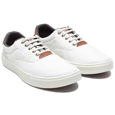 Imagem de Sapatênis Casual Masculino Cadarço Recortes e Sola Borracha Confortavel