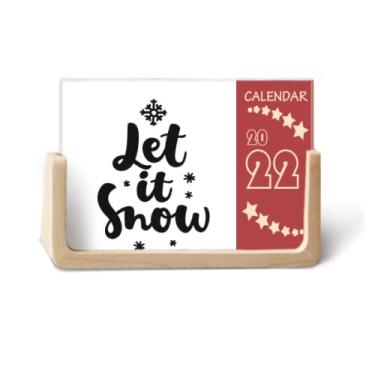 Imagem de Agenda calendário de mesa com citação Let It Snow 2022 para 12 meses