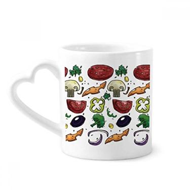 Imagem de Pizza Tomate Foods Peppers Cebola Caneca Café Cerâmica Copo Coração Vidro